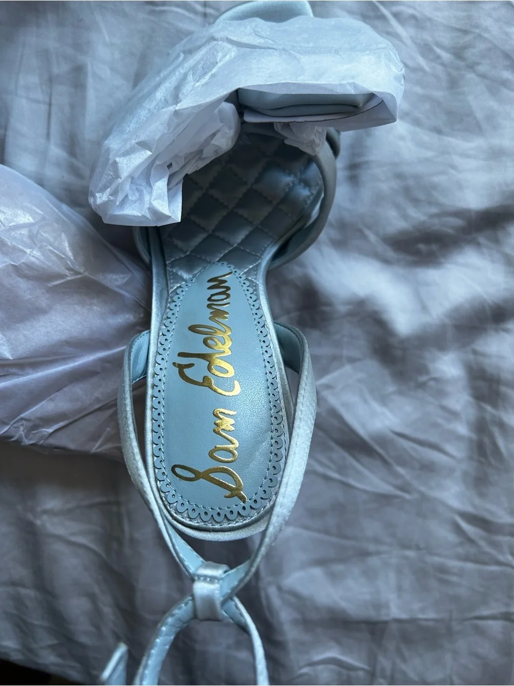 Sam Edelman Cape Blue Lexi Satin High Heel Sandals